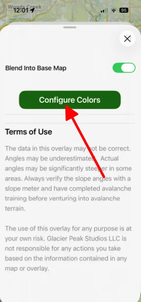 The Configure Colors option in the overlay settings