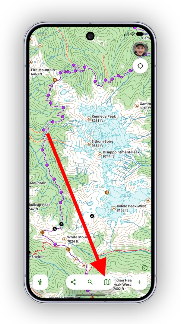 The Maps button in the map toolbar