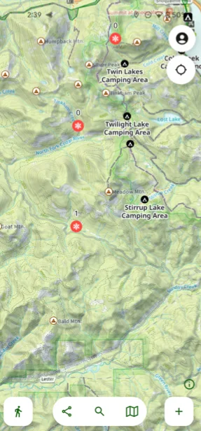 SNOTEL stations shown on the map