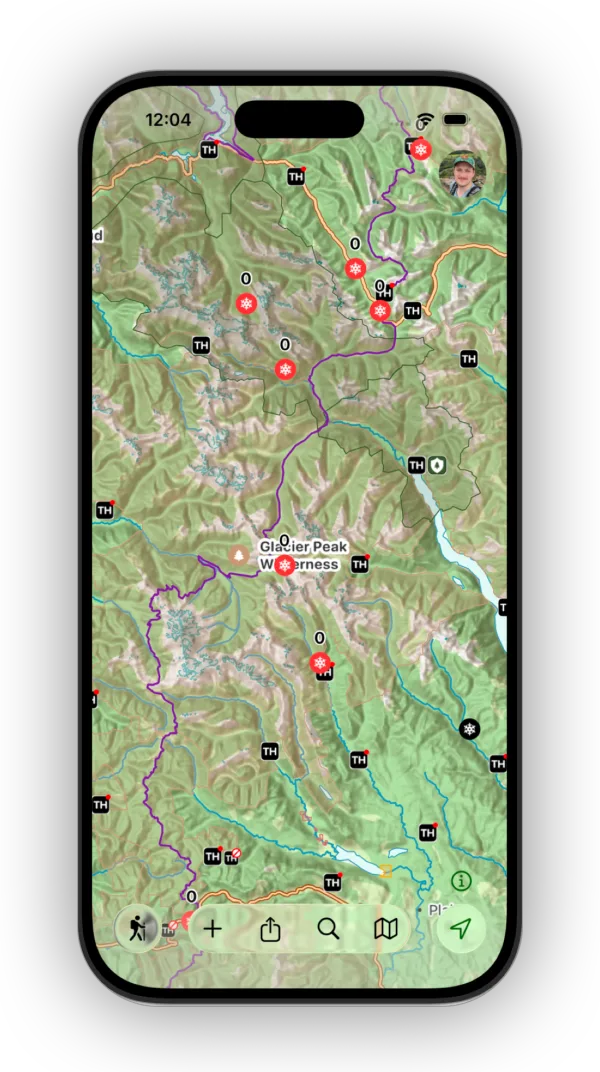 SNOTEL stations shown on the map