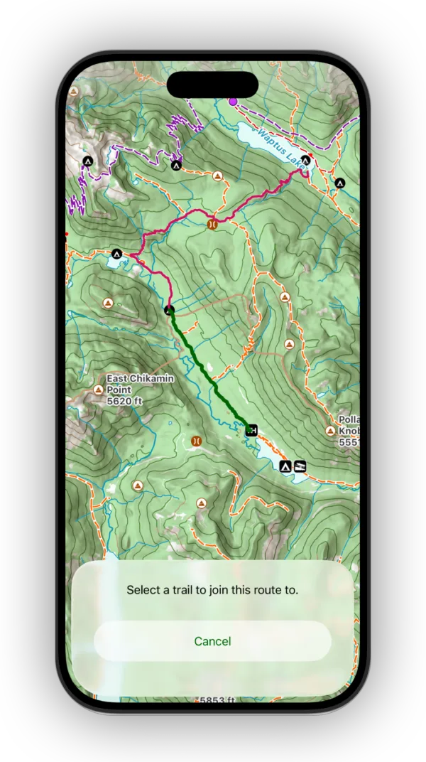 Selecting a second route to join to