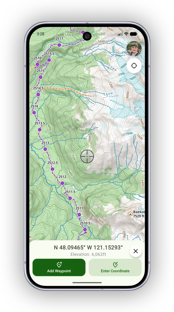 The Enter Coordinate and Add Waypoint buttons