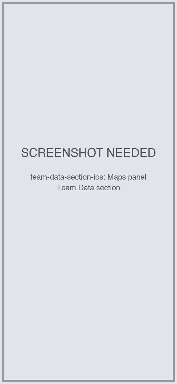 The Team Data section of the Maps panel with Waypoints, Routes, Tracks, and Regions toggles