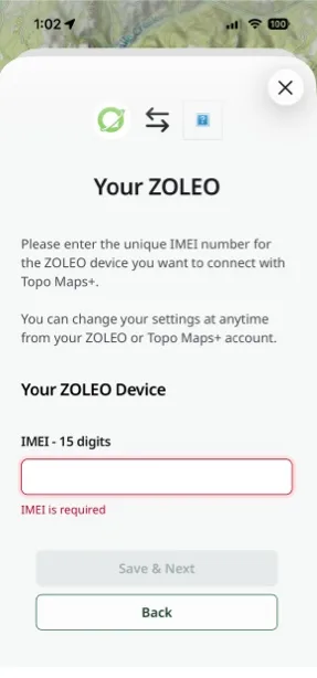 Entering the ZOLEO IMEI number